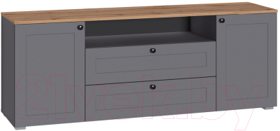 Тумба Mobi Остин 16.47 (серый графит 0162 РЕ/дуб золотой Craft/графит ZB 856-2 ПВХ) - фото