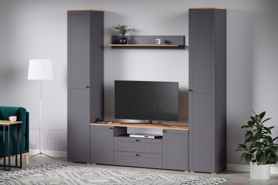 Тумба Mobi Остин 16.47 (серый графит 0162 РЕ/дуб золотой Craft/графит ZB 856-2 ПВХ)