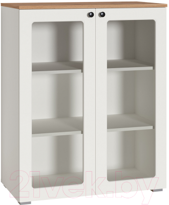 Тумба Mobi Остин 16.394.01 (белый PE шагрень/дуб золотой craft/белая шагрень 4101 ПВХ) - фото