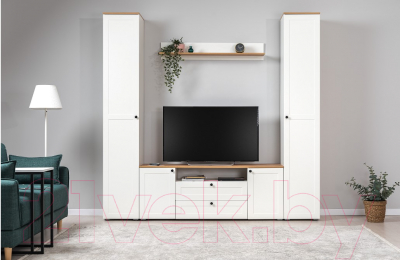 Шкаф-пенал Mobi Остин 13.227 (белый PE шагрень/дуб золотой Craft/белый шагрень 4101 ПВХ)