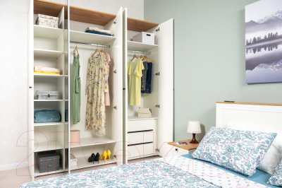 Шкаф Mobi Остин 13.336.02 (белый PE шагрень/дуб золотой craft/белая шагрень 4101 ПВХ)