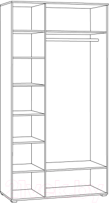 Шкаф Mobi Остин 13.336.03 (серый графит 0162 РЕ/дуб золотой craft/графит ZB 856-2 ПВХ)