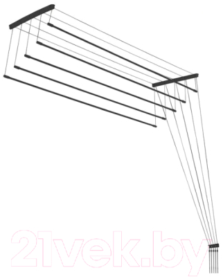 Сушилка для белья Comfort Alumin Group Потолочная 5 прутьев Black Style 210см - фото