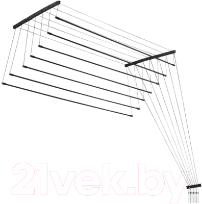 Сушилка для белья Comfort Alumin Group Потолочная 7 прутьев Black Style 110см - фото