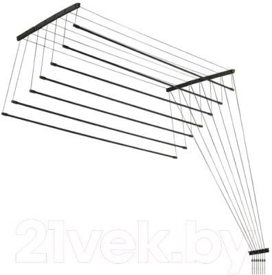 Сушилка для белья Comfort Alumin Group Потолочная 7 прутьев Black Diamond 260см - фото