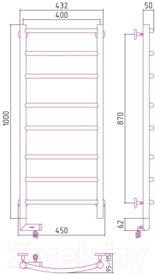 Полотенцесушитель электрический Сунержа Галант 2.0 100x40 / 00-5200-1040