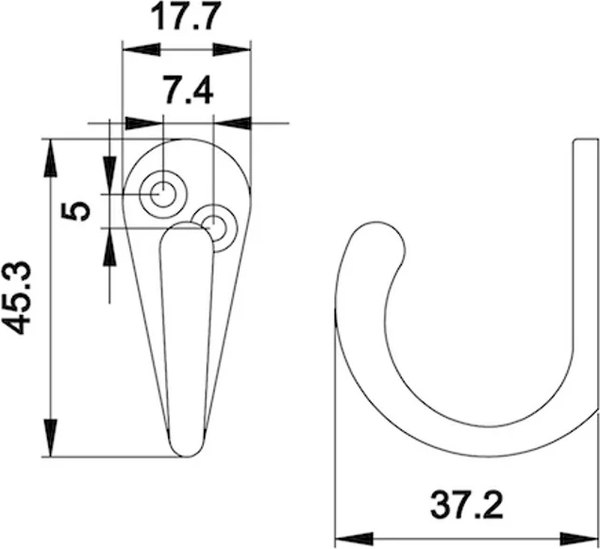 Крючок для одежды Trodos DMZ-31304 1-рожковый сплав ЦАМ
