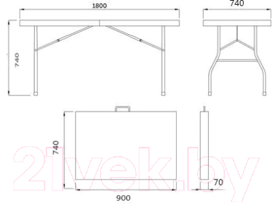 Стол складной Calviano 180см (усиленная рама)