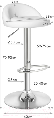 Стул барный Mio Tesoro Фонди BS-020 (белый)