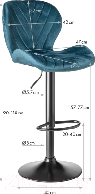 Стул барный Mio Tesoro Гарда BS-035V (синий)