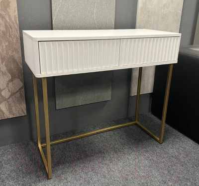 Консольный столик Shtabe Royal 5011 эко (белый/белый/золото)