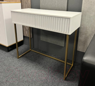 Консольный столик Shtabe Royal 5011 эко (белый/белый/золото)