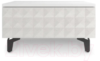 Консольный столик Shtabe Simple 7001 эко (травертин/белый/черный)