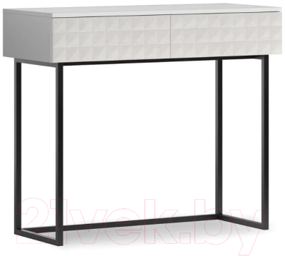 Консольный столик Shtabe Simple 7011 эко (травертин/белый/черный)