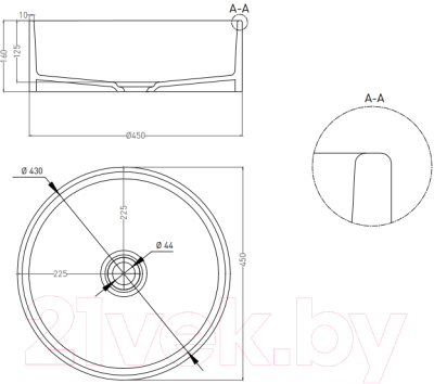 Умывальник Umy Home Sol 01 45x45 / UG20411RF