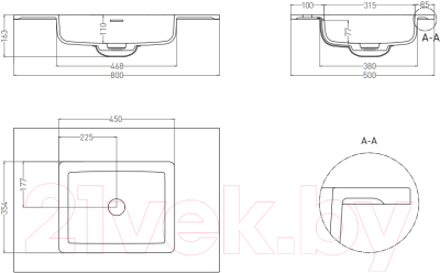 Умывальник Umy Home Len 80x50 / UM20721