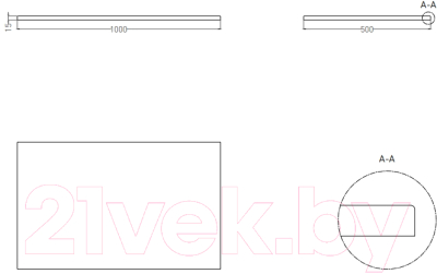 Столешница для ванной Umy Home Shelf 100x50 / UM30122