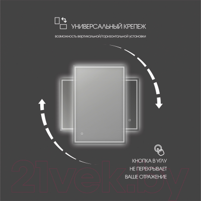 Зеркало Алмаз-Люкс Darwin 80100s-6 (с подсветкой)