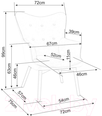 Кресло мягкое Signal Carmen Velvet