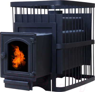 Печь-каменка КомфортПром Сталь чугунная дверь со стеклом 102211757