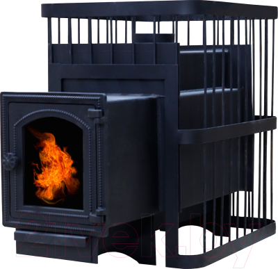 Печь-каменка КомфортПром Сталь чугунная дверь со стеклом 102211757