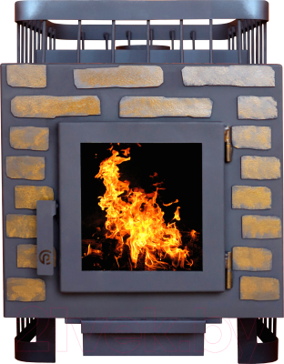 Печь-каменка КомфортПром Сталь дверь со стеклом/декор 102211756