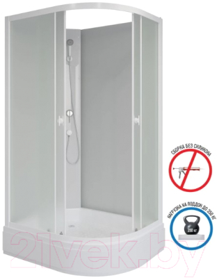 Душевая кабина Niagara Promo P90/80/26L/MT/BK 90x80x195