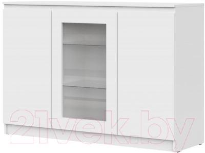 Тумба НК Мебель Stern Т-14 с витриной / 72678286 (белый) - фото