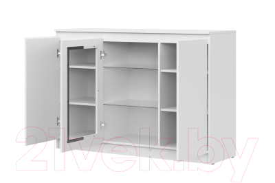 Тумба НК Мебель Stern Т-14 с витриной / 72678286 (белый)