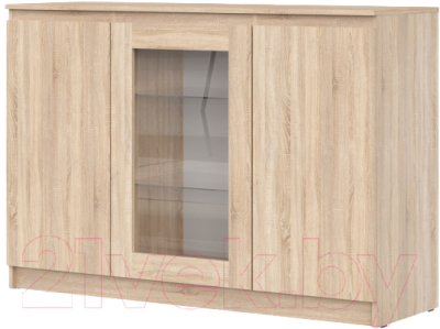 Тумба НК Мебель Stern Т-14 с витриной / 72678288 (дуб сонома) - фото