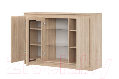 Тумба НК Мебель Stern Т-14 с витриной / 72678288 (дуб сонома)