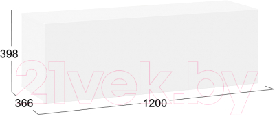 Шкаф навесной ТриЯ Порто ТД-393.15.11 (белый жемчуг/белый софт)
