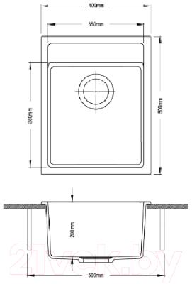 Мойка кухонная Longran Ultra ULS400.500 (арена)