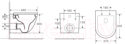 Унитаз подвесной WeltWasser WW Merzbach 043 GL-WT