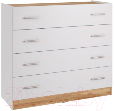 Комод НК Мебель Fresco КМ-100N / 72518529 (белый/дуб вотан) - фото