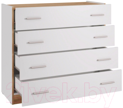 Комод НК Мебель Fresco КМ-100N / 72518529 (белый/дуб вотан)