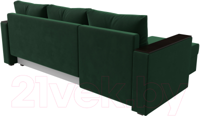 Диван угловой Лига Диванов Атланта Лайт Б/С левый / 117036L (велюр зеленый)