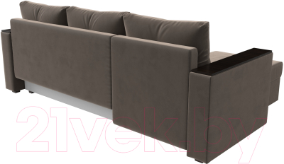 Диван угловой Лига Диванов Атланта Лайт Б/С левый / 117037L (велюр коричневый)