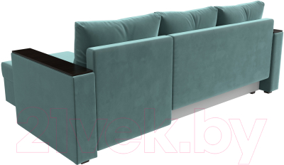 Диван угловой Лига Диванов Атланта Лайт Б/С правый / 117034 (велюр бирюзовый)