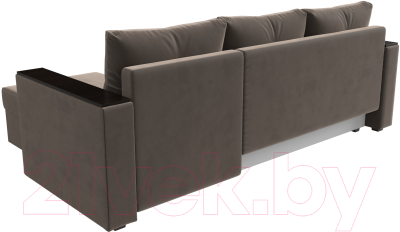 Диван угловой Лига Диванов Атланта Лайт Б/С правый / 117037 (велюр коричневый)
