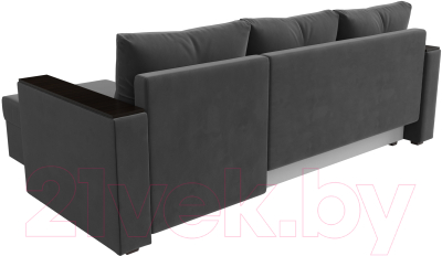 Диван угловой Лига Диванов Атланта Лайт Б/С правый / 117038 (велюр серый)