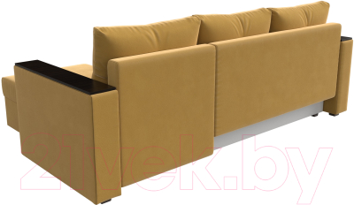 Диван угловой Лига Диванов Атланта Лайт Б/С правый / 117043 (микровельвет желтый)