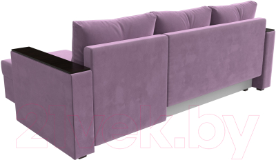 Диван угловой Лига Диванов Атланта Лайт Б/С правый / 117047 (микровельвет сиреневый)