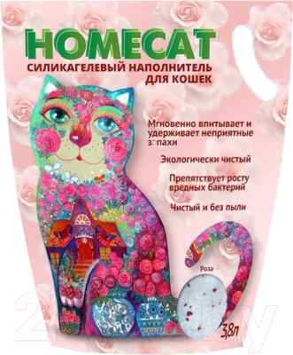 Наполнитель для туалета Homecat Роза Силикагелевый / 66346 - фото