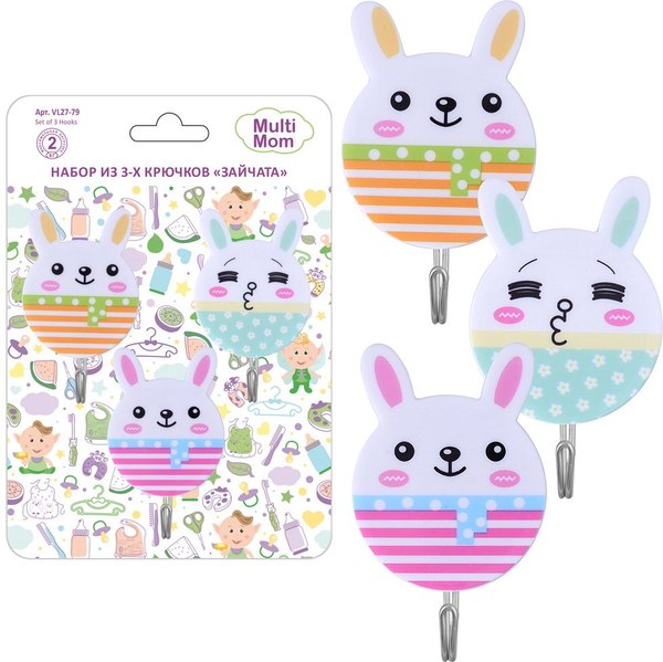 Набор крючков Мультидом Зайчата / VL27-79