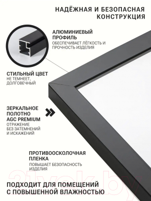 Зеркало Emze Line 118x50 / LINE.118.50.CHE (черный)