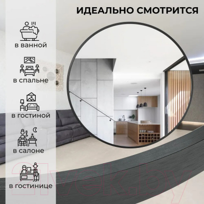 Зеркало Emze Shine 50 / SHINE.50.50.CHE (черный)