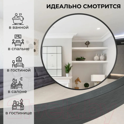 Зеркало Emze Shine 60 / SHINE.60.60.CHE (черный)