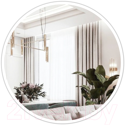 Зеркало Emze 80 / UV.80.80.BEL (белый с УФ-окантовкой) - фото