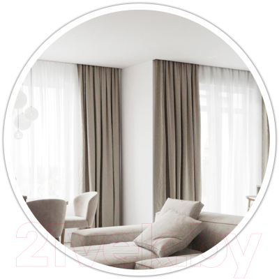 Зеркало Emze 70 / UV.70.70.BEL (белый с УФ-окантовкой) - фото